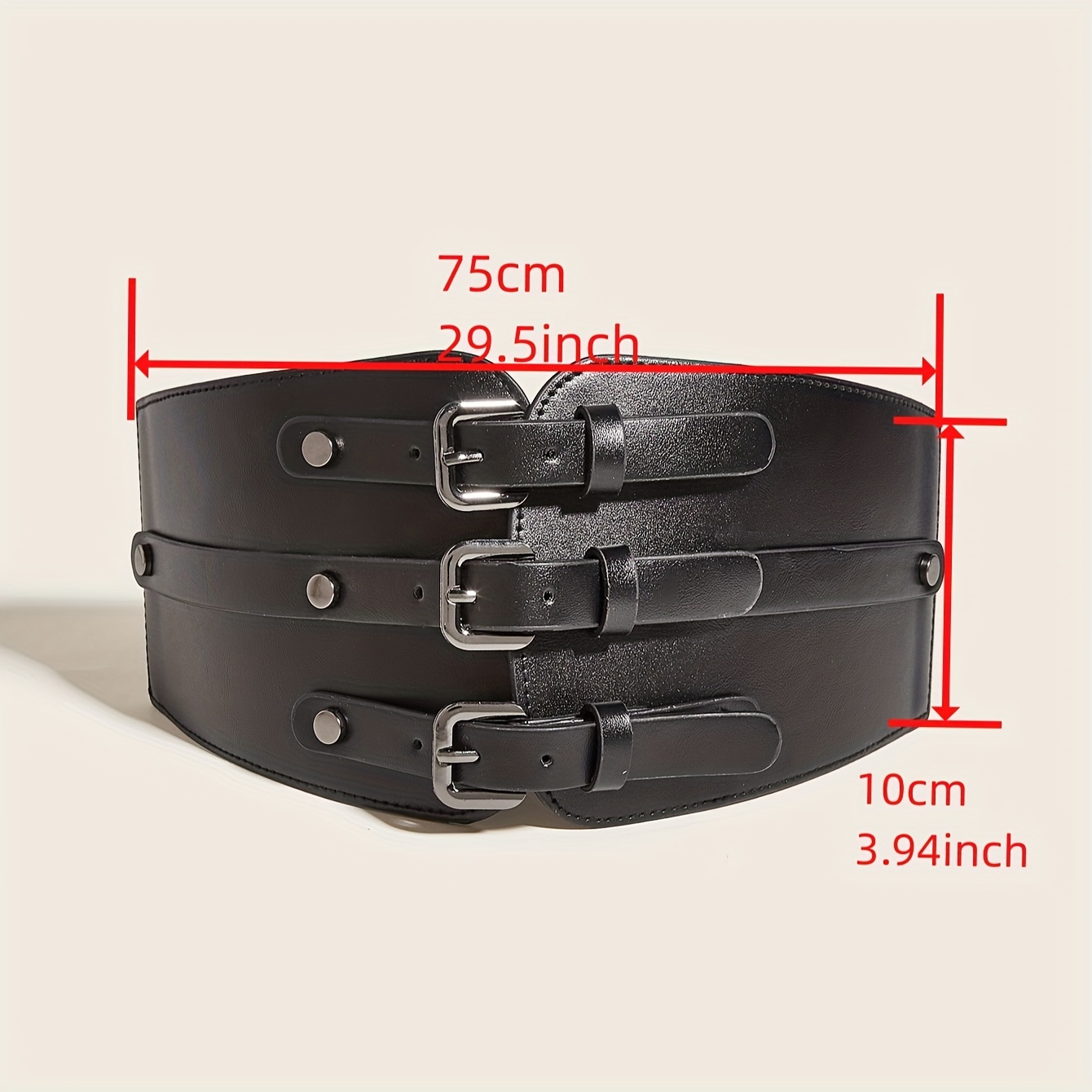Women Lady Tied PU Leather Corset Waist Wide Belt Cincher Elastic Stretchy  Band 