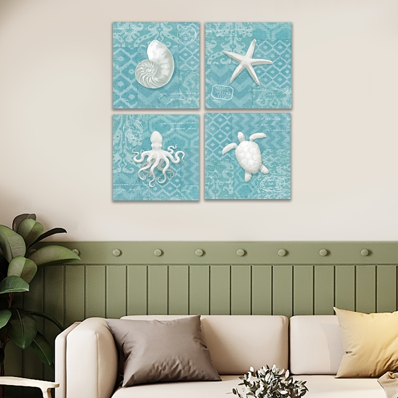 Discounts on 4pcs set Art Paintings Marine Life | Shop on Our Store