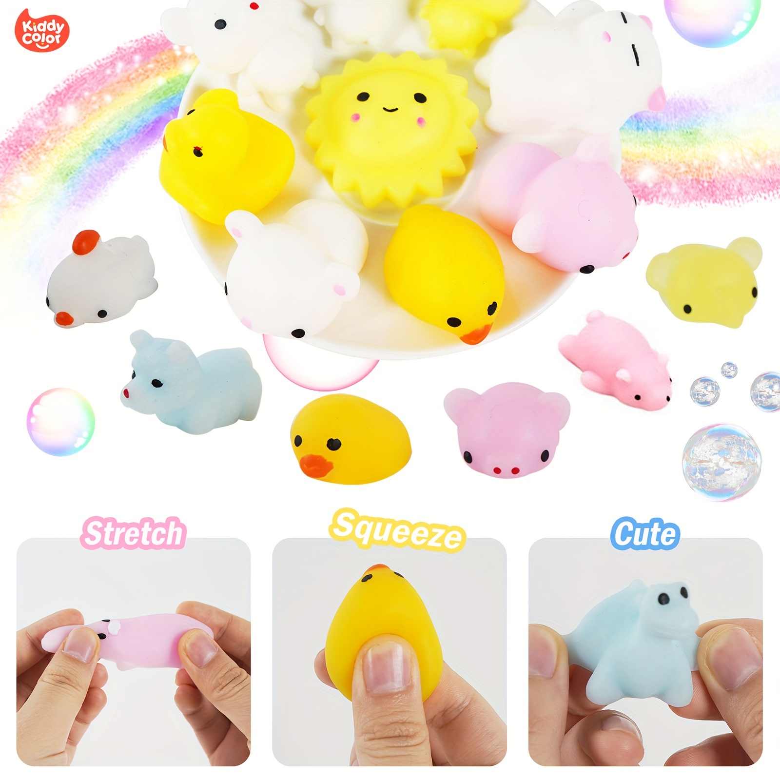 Cute Animal Squishies Kawaii Mochi Squeeze Stretch Stress Squishy Toy