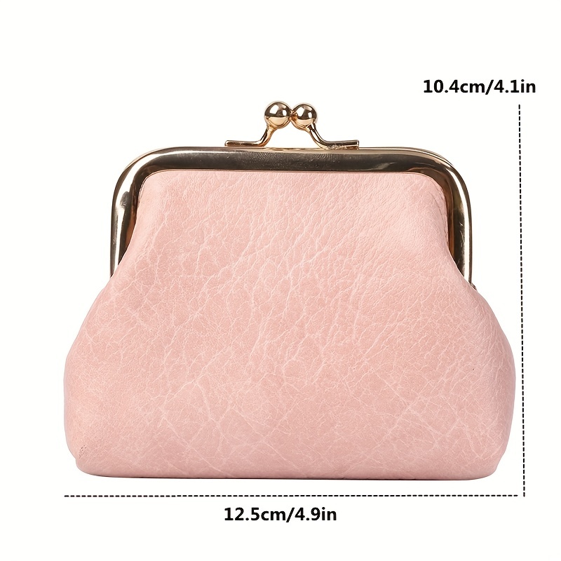 Flower Embroidery Coin Purse, Fashion Kiss Lock Wallet, Mini Pu Leather  Card Holder - Temu Japan