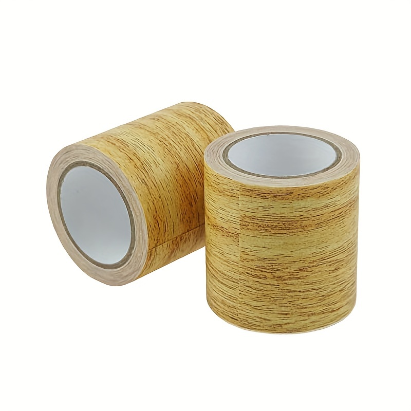 1pc Simulation Wood Grain High-Adhesive Repair Tape, For Desk Chair  Furniture Floor Beautification Decoration, Golden Camel/Brown,  2.24inchx179.92inch