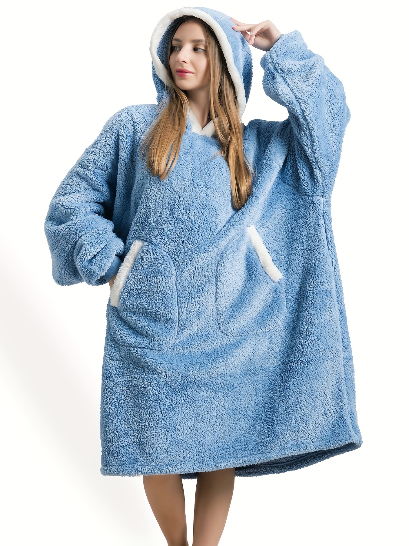 Women's Oversized Wearable Blanket with Pocket