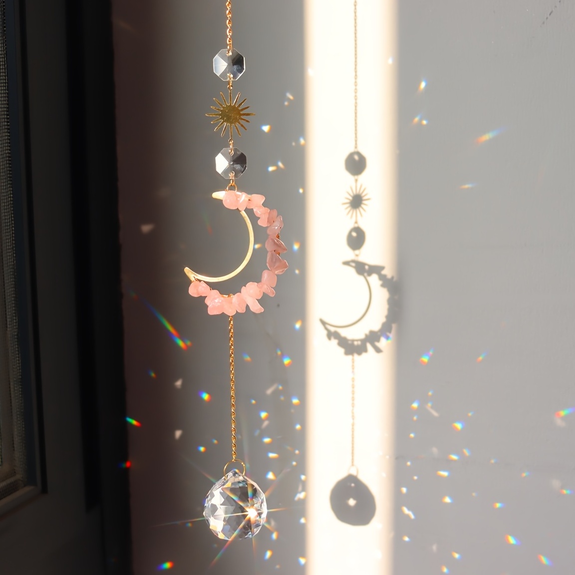 Attrape-soleil lune avec prisme en cristal en vente B2B pour votre