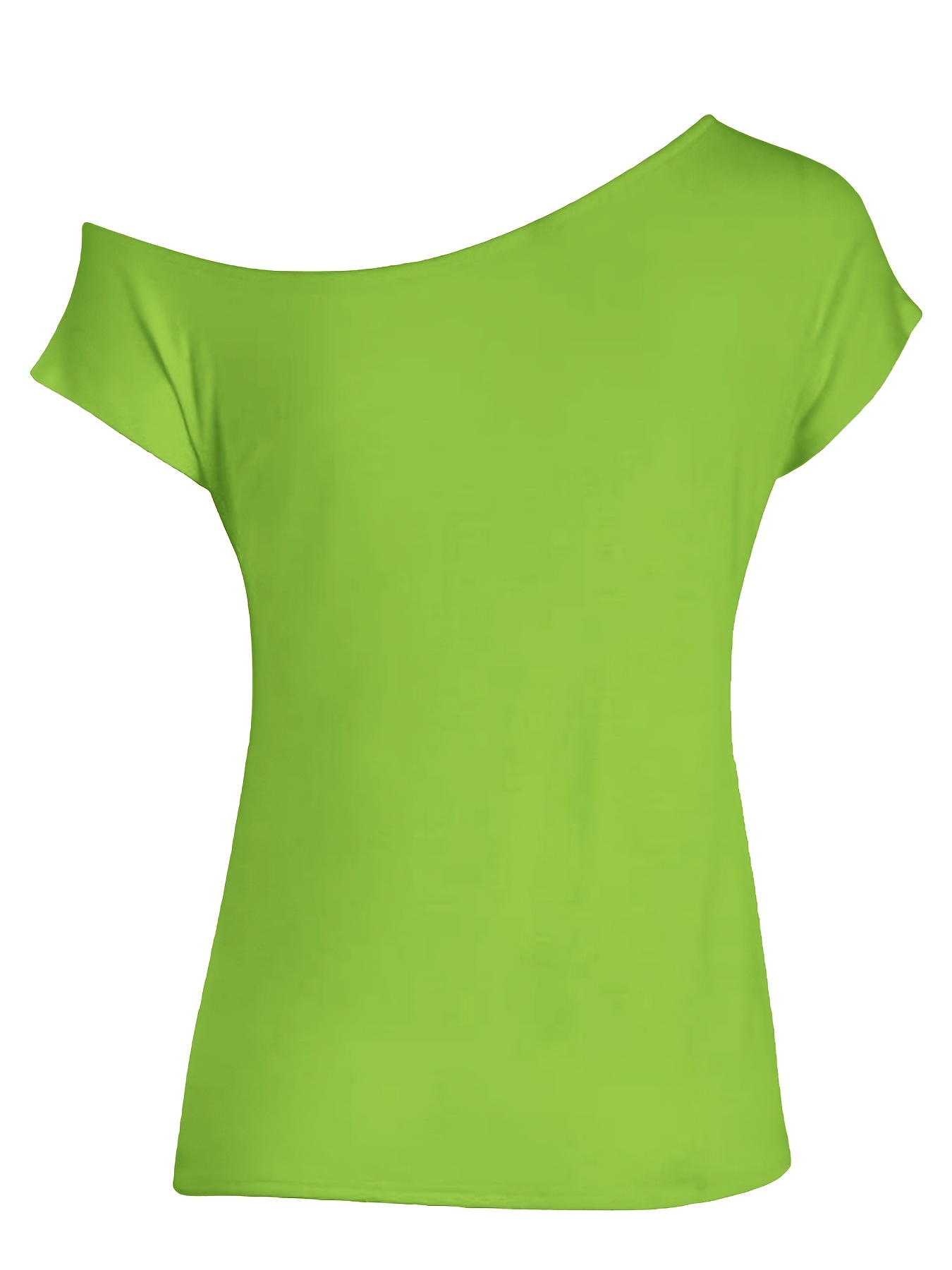 Solid Slanted - Shoulder T Short Temu shirt Sleeve Asymmetrical