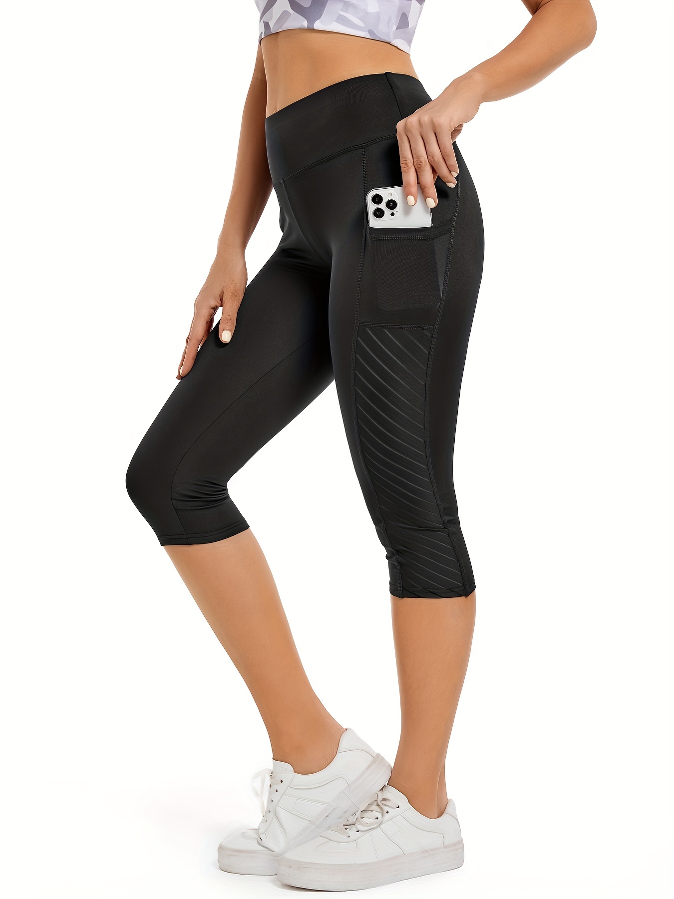 High Waisted Capri Leggings with Pockets for Women | Tummy Control Yoga  Pants
