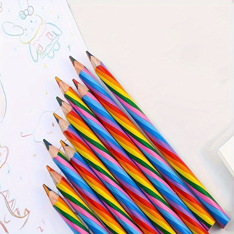 Rainbow Colored Pencils 4 Color In 1 Colorful Rainbow - Temu
