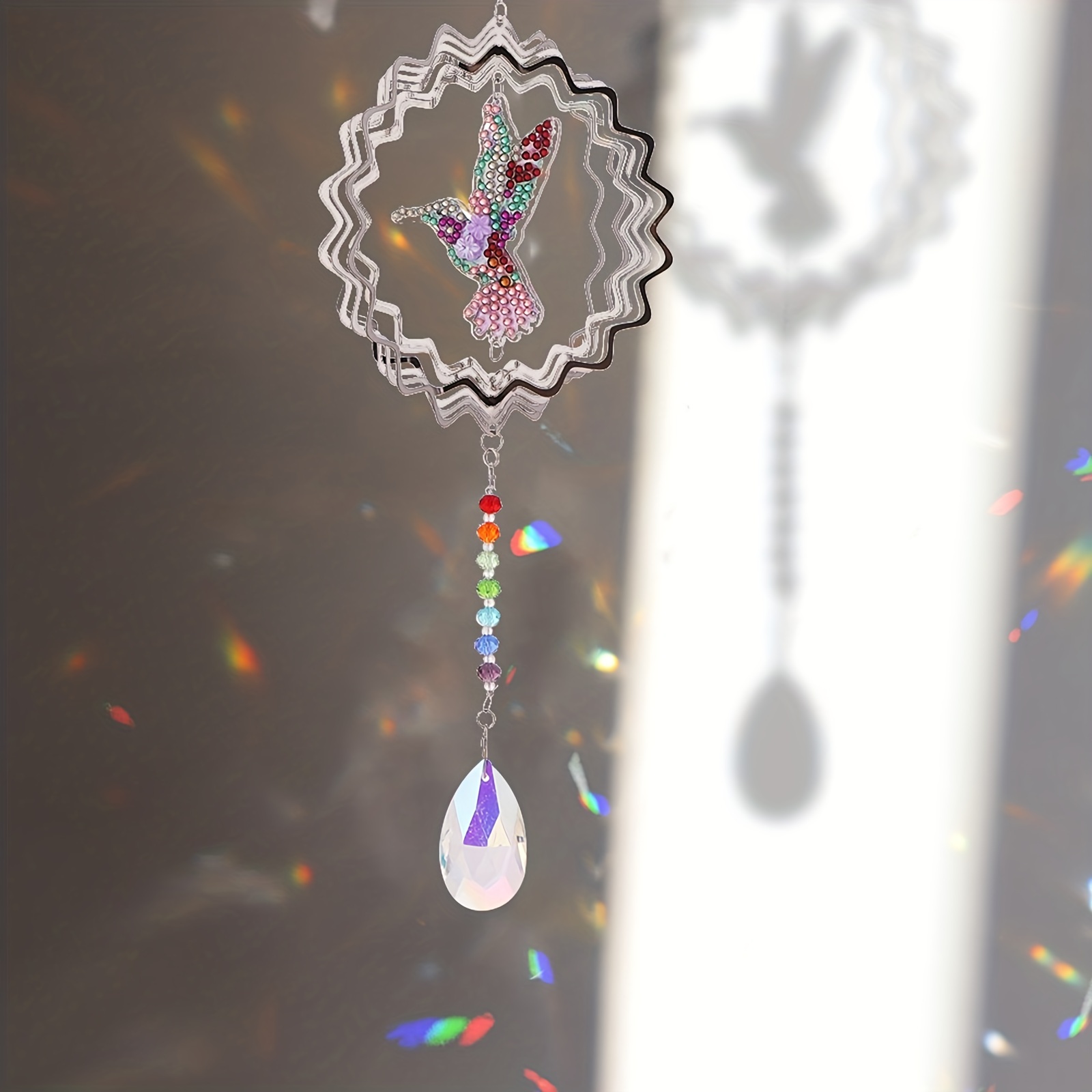 5d Diamond Painting Wind Chime Double Sided Crystal Gemstone - Temu