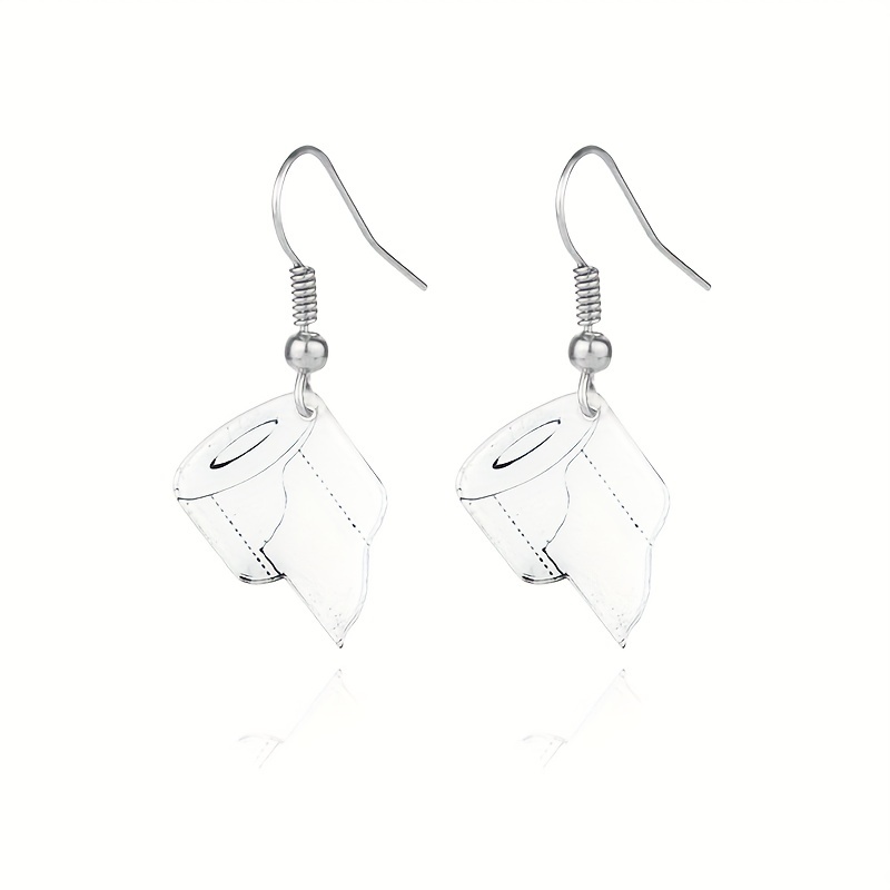 Acrylic Toilet Paper Roll Paper Earrings