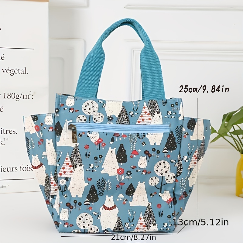 All Over Pattern Lunch Storage Bag, Lightweight Portable Lunch Bag