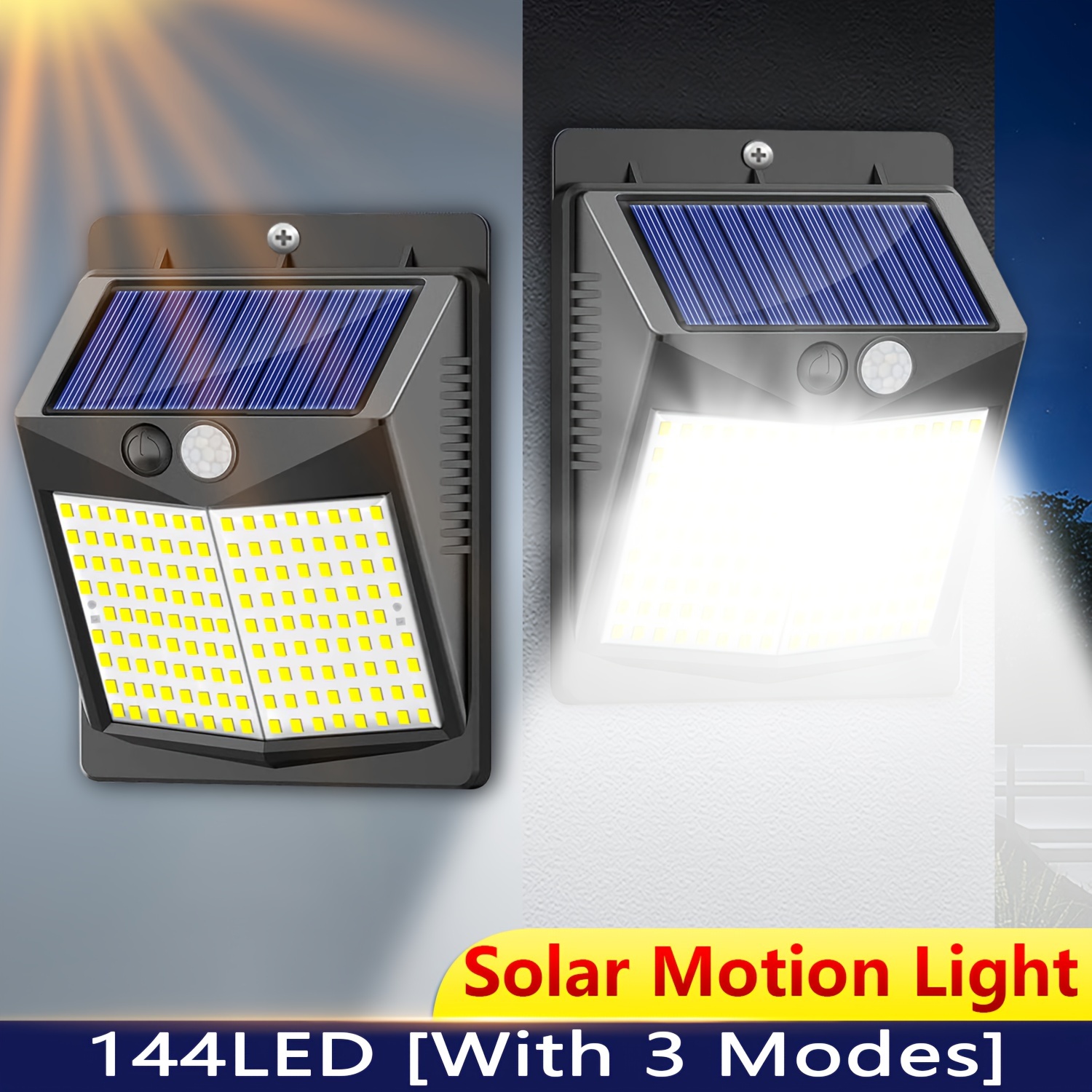 Luces Solares Exteriores Sensor Movimiento 1/2 Paquete Luces - Temu