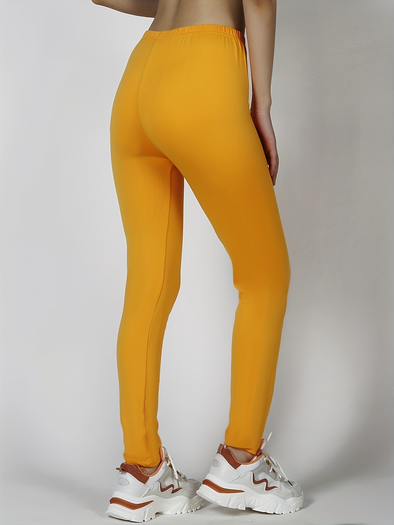 Sexy Solid Simple Leggings Casual High Waist Elastic Fashion - Temu