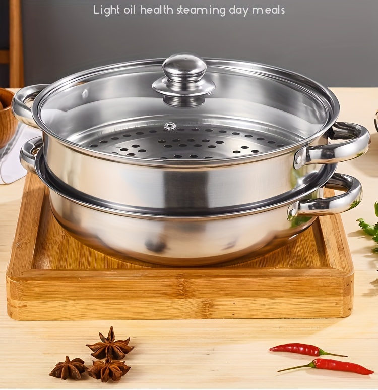 Double Boilers Stainless Steel Steamer Pot 28CM Steam Thicken