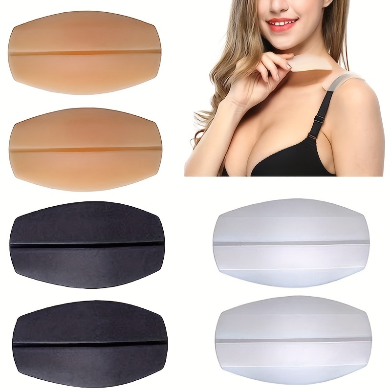 4 Pairs Soft Silicone Bra Strap Cushions Holder , Non-slip Protector Pads