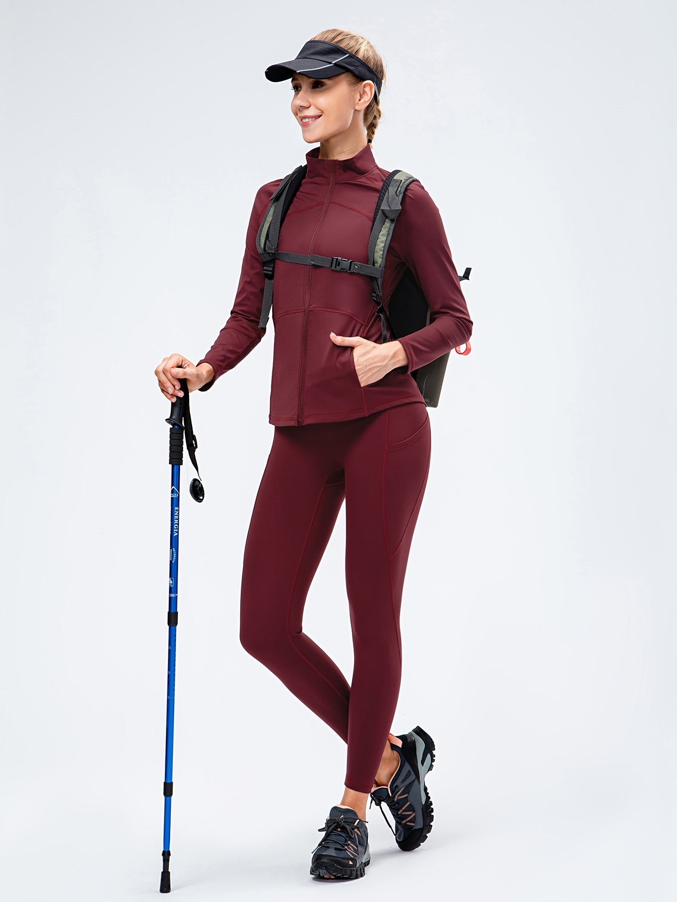 Solid Track Jacket Slim Fleece Lining Thermal Zip Fitness - Temu
