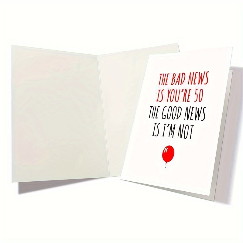 Funny 50th Birthday Card Men Women Bad News Happy Birthday - Temu Canada