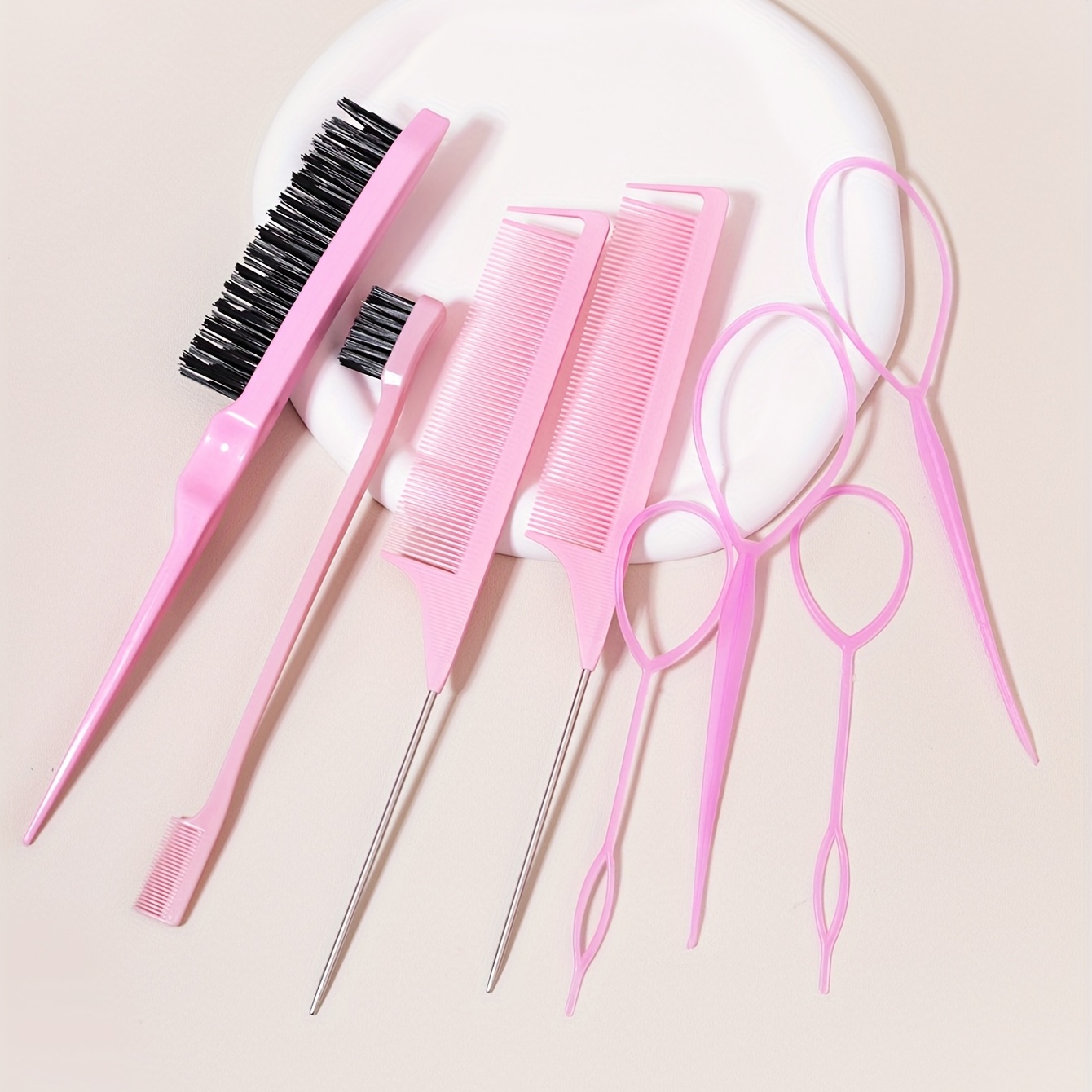 8 PCS Hair Tail Tools Set Hair Loop Styling Tool & Braiding Comb