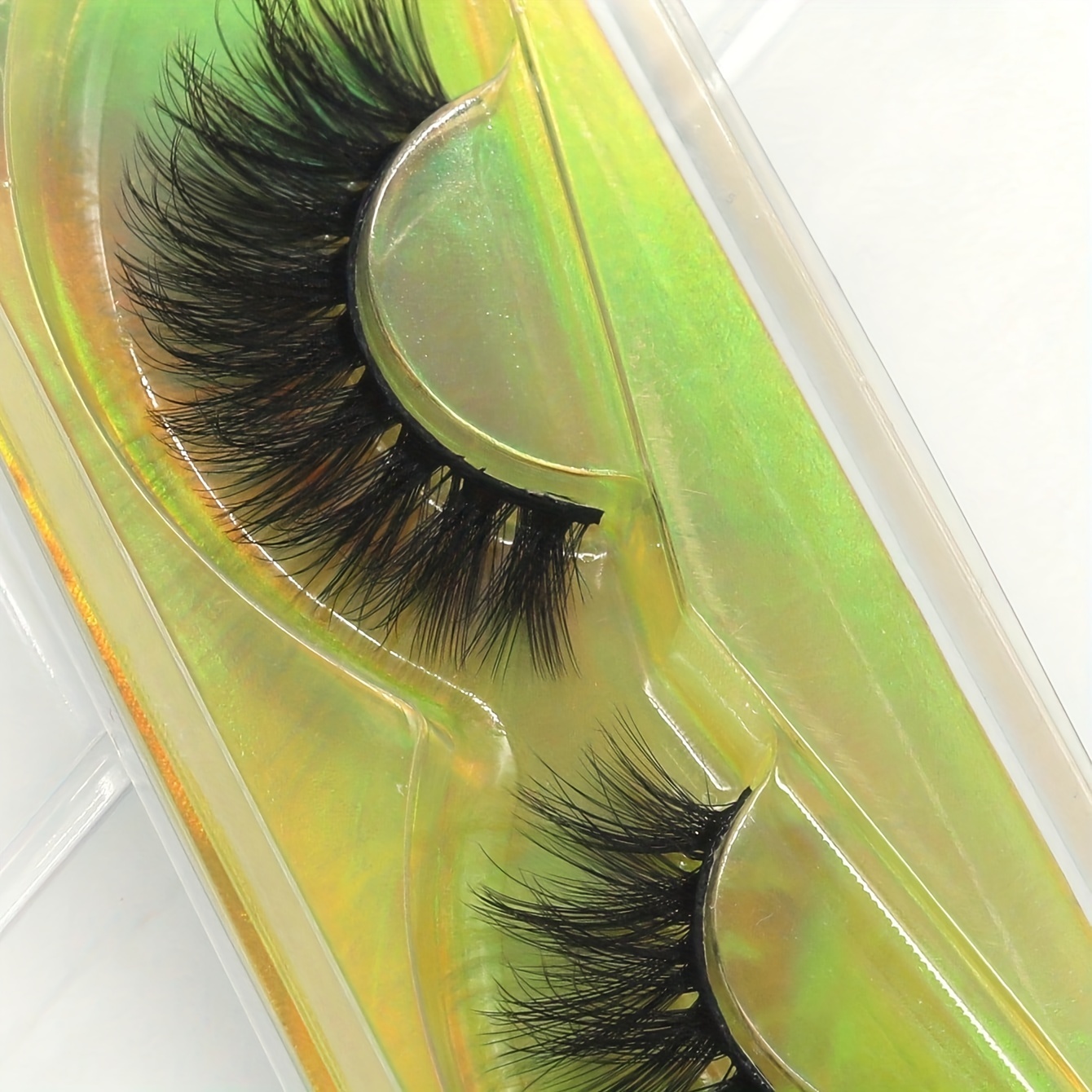 curling lashes, 1 pair full strip eyelashes cluster like curling 17mm lashes fluffy wispy false eyelashes crossed eye end lengthening lashes details 5