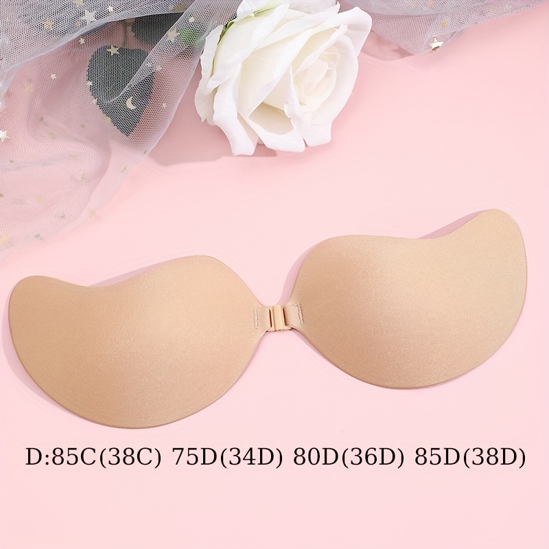 Strapless Bras for Women Full Coverage Push-Up Seamless Bra Lace Beige 38C