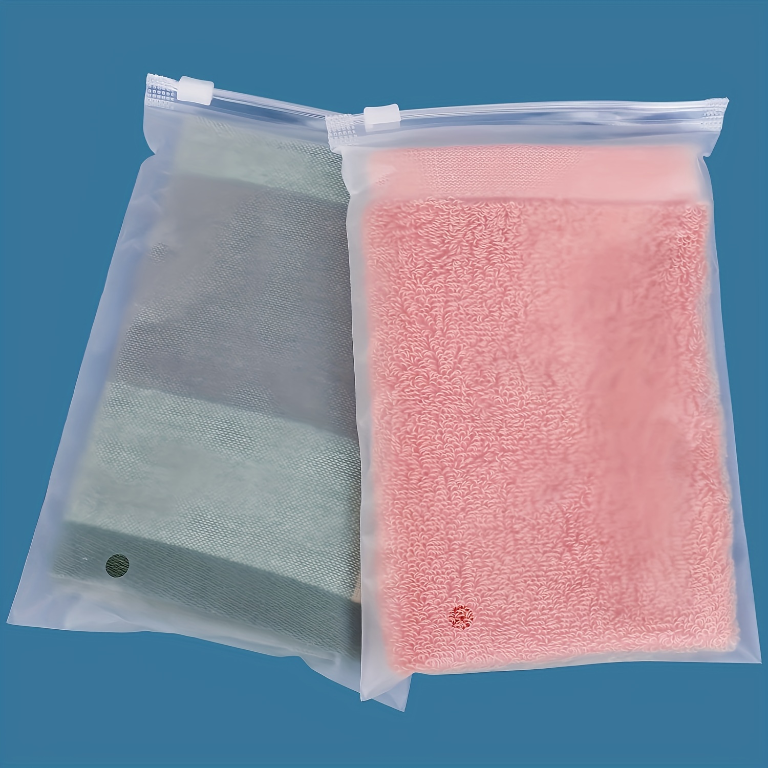 Transparent Pink Gram Bags, Resealable Poly Plastic Storage Bags with Zipper