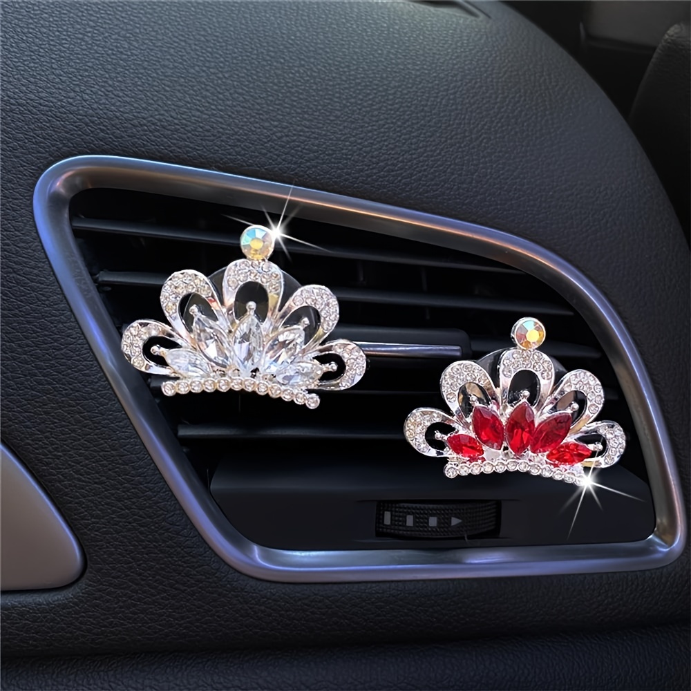 8 Pcs Bling Heart Air Vent Clips, Crystal Heart Car Air Fresheners Vent Clips Car Diffuser Rhinestone Diamond Car Decoration Car Interior Decor Cute