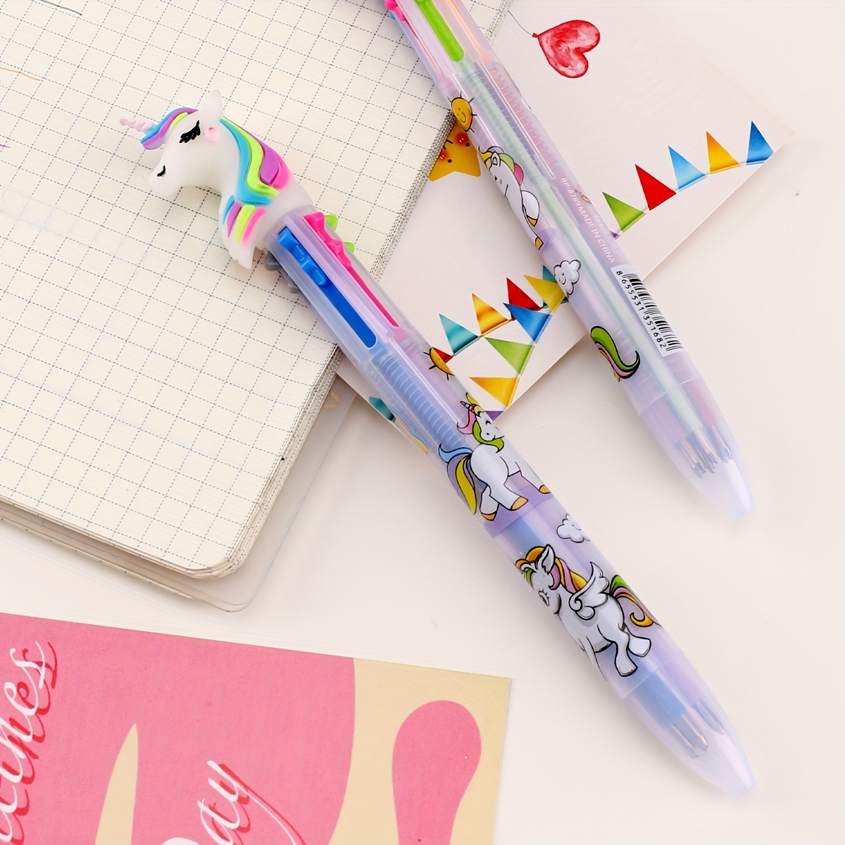 0.7mm 10-in-1 Multicolor Ballpoint Pen 10 Colors Cute Cartoon Retractable  Ballpoint Pens School Office Supply Butterfly 