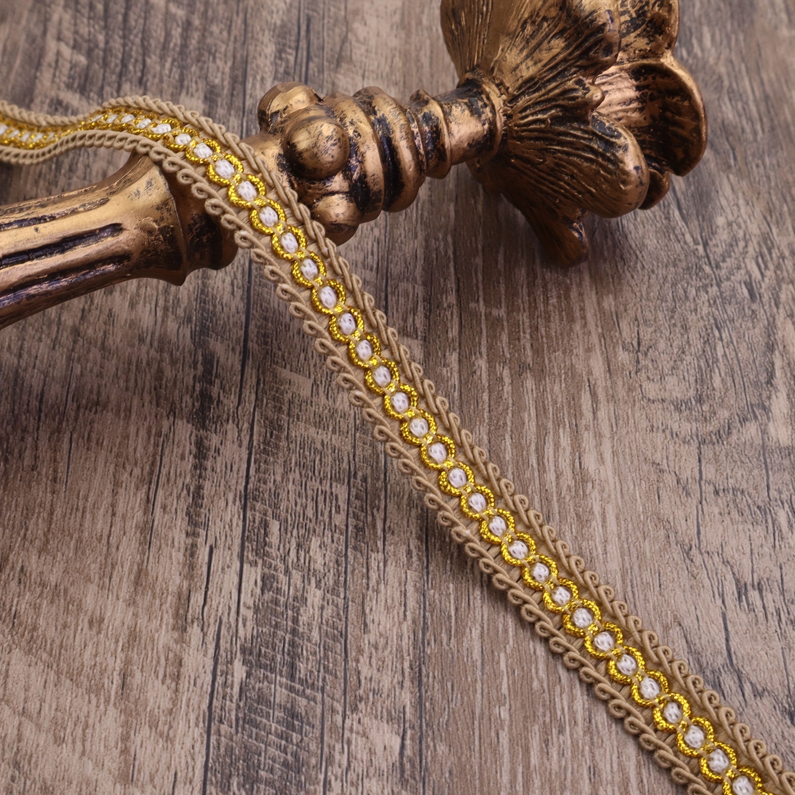 Durable, Elegant Metallic Braid Lace Trim Ribbon, - Perfect For Sewing Crafts & Costume Embellishments