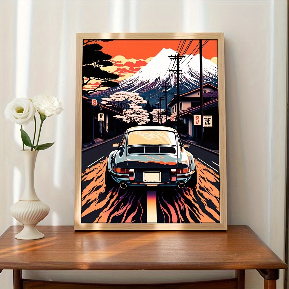 Art Poster Porsche 911 Car in Sunset