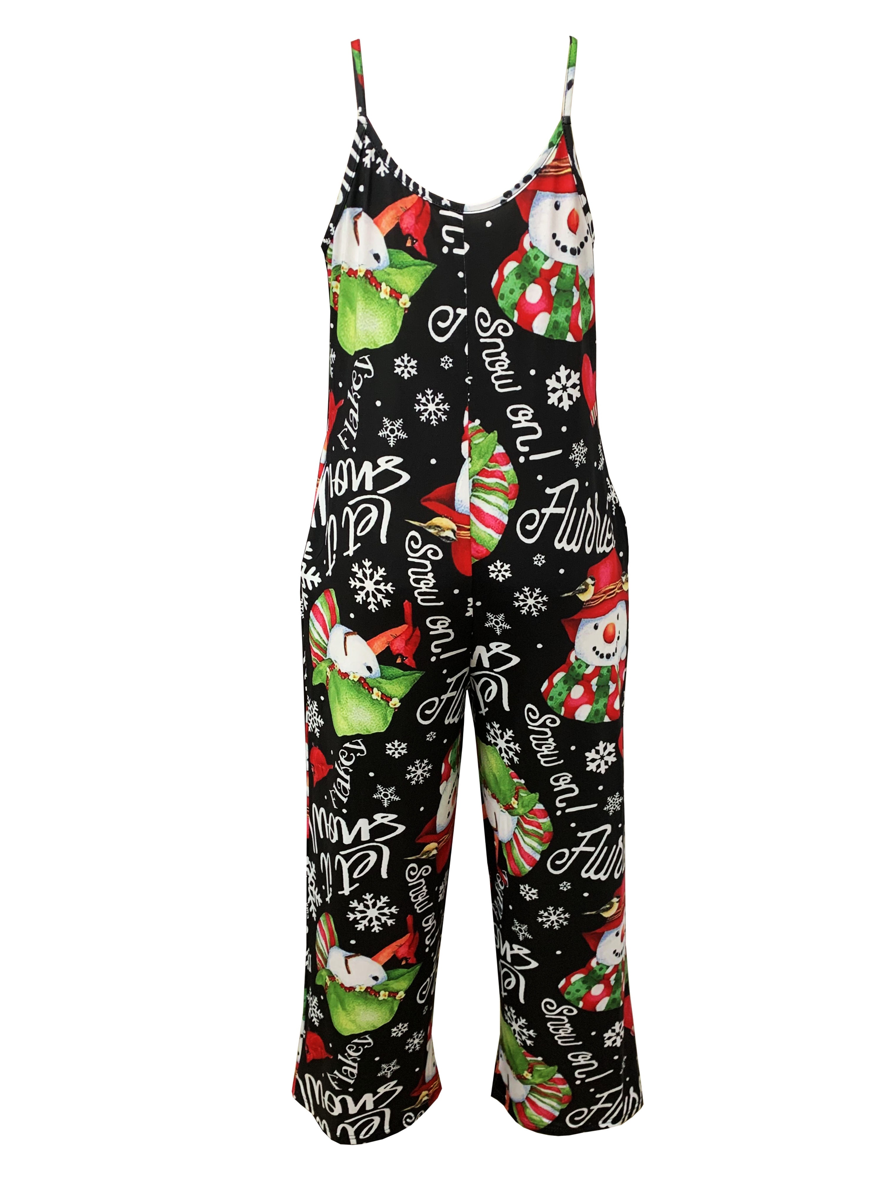 Plus Size Christmas Casual Jumpsuit Women's Plus Graphic - Temu