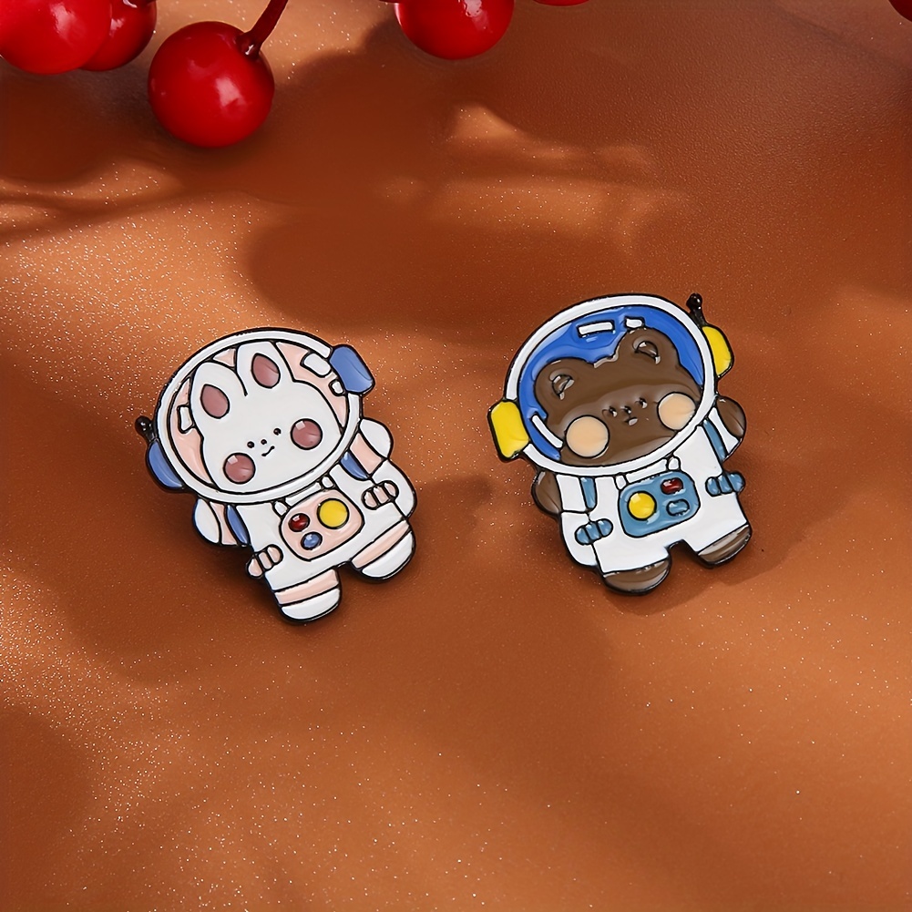 Astronaut Rabbit Bear - Brooch Cute Enamel Backpack Pins, Funny Enamel Pins  Cool Button Pins Aesthetic Brooch Lapel Pins For Backpacks, Jackets, Hats