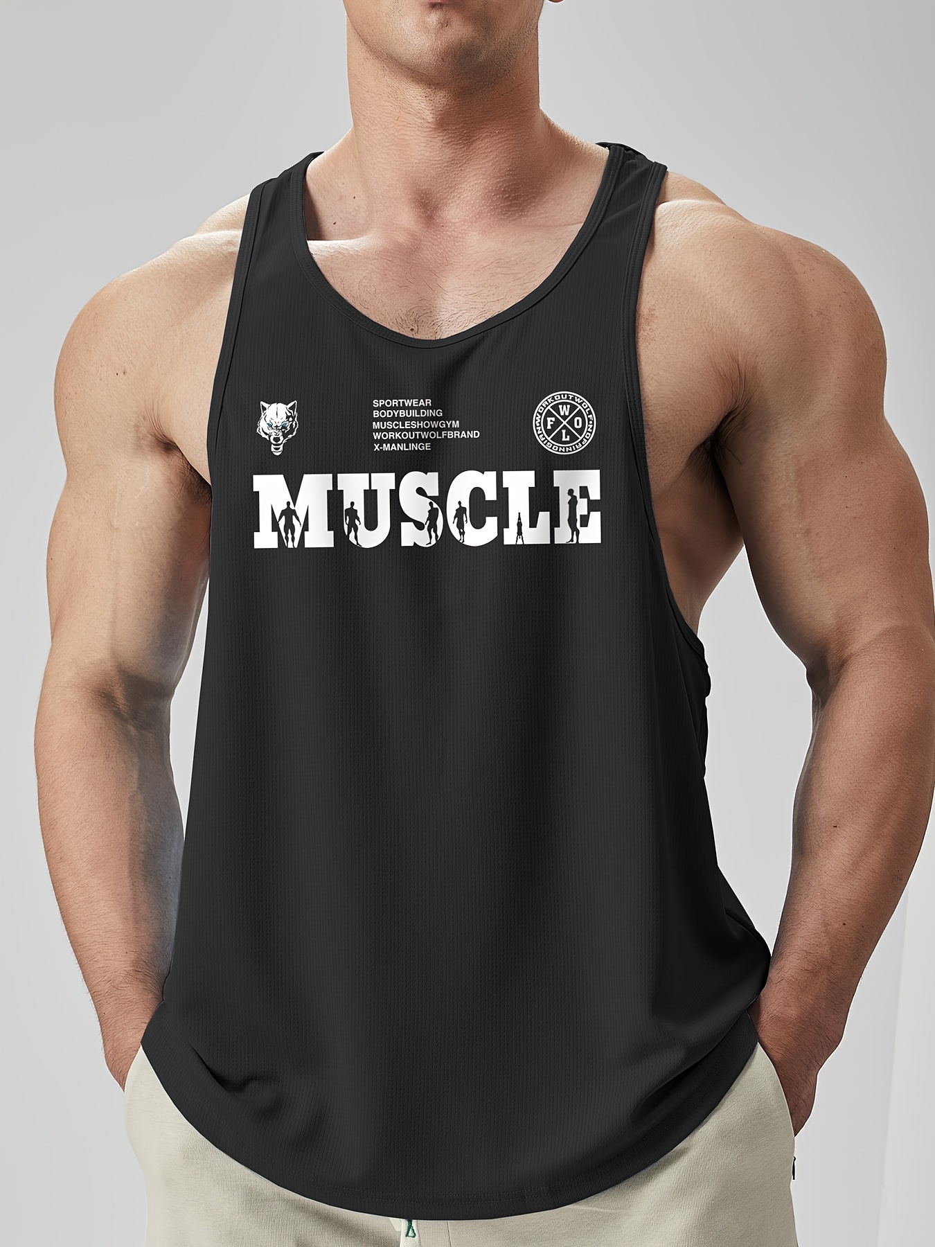 Breathable Elastic Men's Bodybuilding & Workout Tank Top - Men's Fitness  Apparel, Men's Workout Tank Tops
