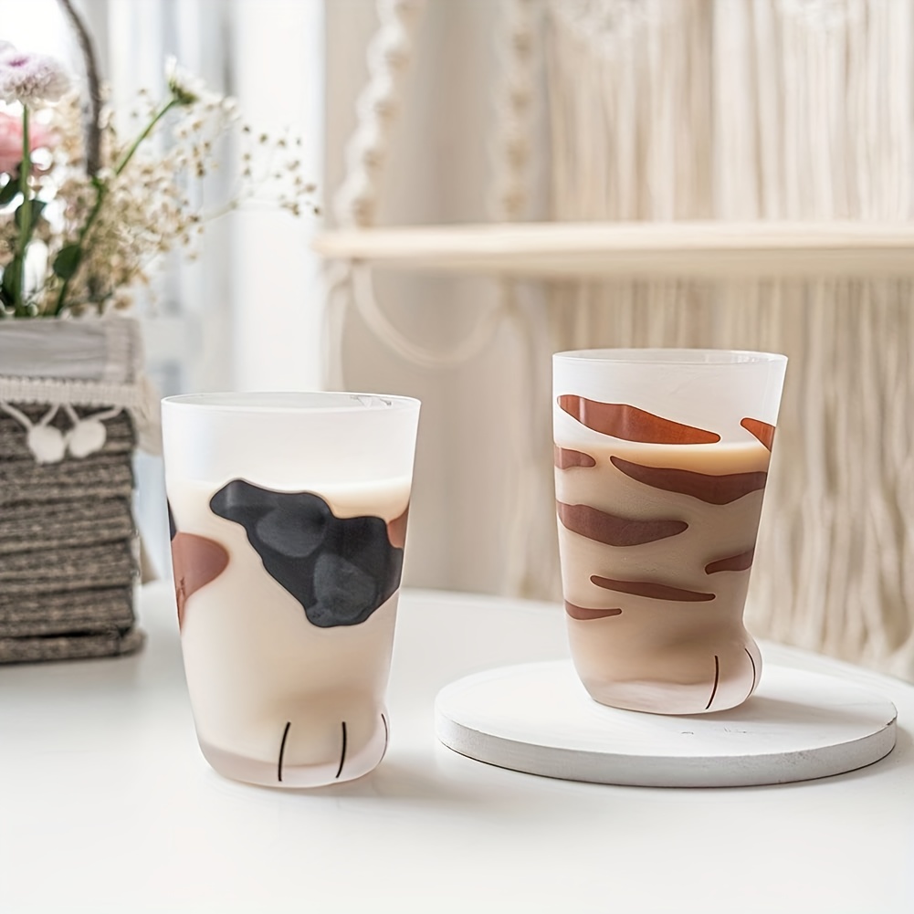 Cat Claw Water Cup 300ml Frosted Glass Coffee Cups Cute Cat - Temu