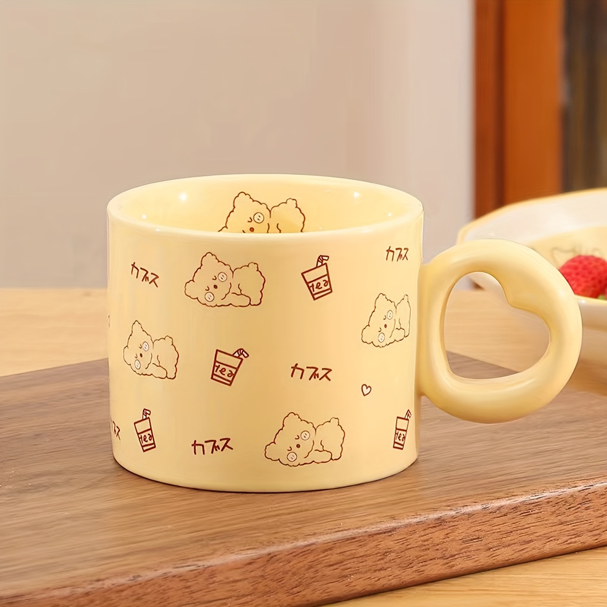 1pc 14oz Cute Ceramic Mugs, Espresso Cups, Kawaii Cups, Coffee