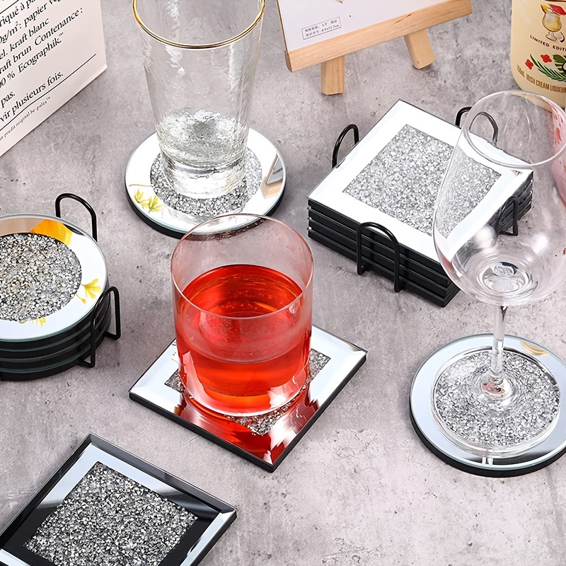 1pc Glass Coasters Heat Insulation Mat Simple Style Solid Color Coasters Washable Placemat Anti scalding Non slip Table Mat Kitchen Supplies Ca