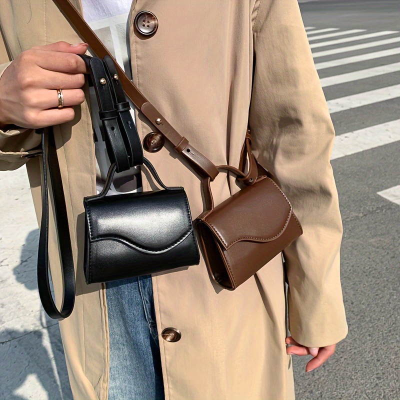 Women's fashion solid color PU set contrast thin edge niche design date  commute new versatile crossbody bag