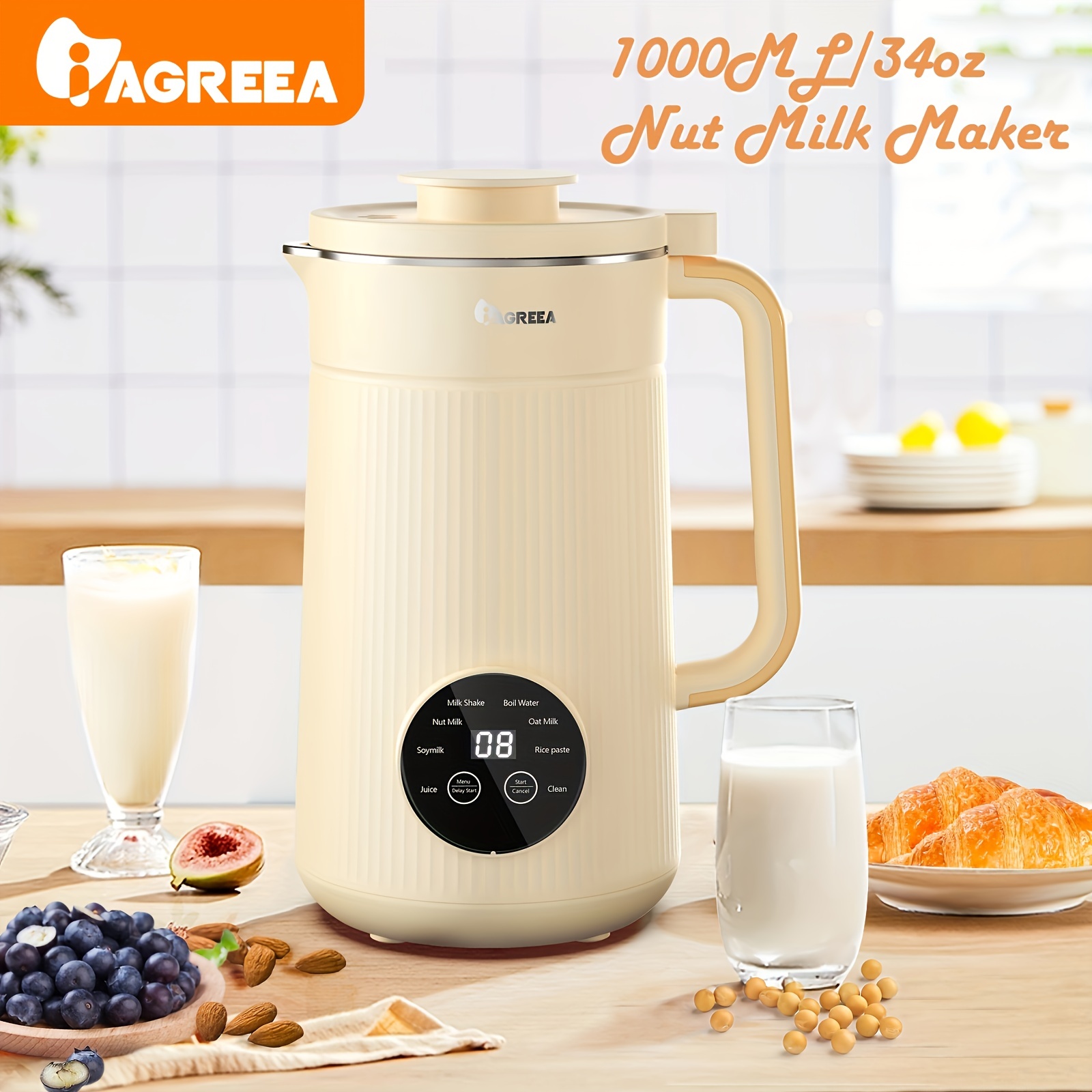 Iagreea Nut Milk Maker Machine Automatic Nut Milk Maker soup