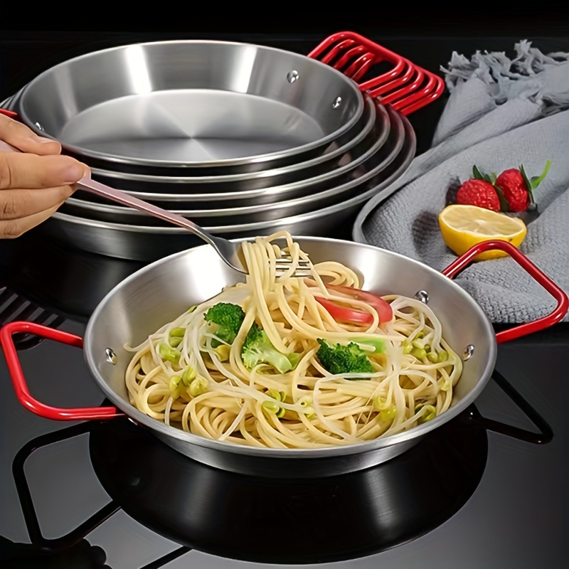 Paella Pan Stainless Steel Frying Pan Seafood Rice - Temu