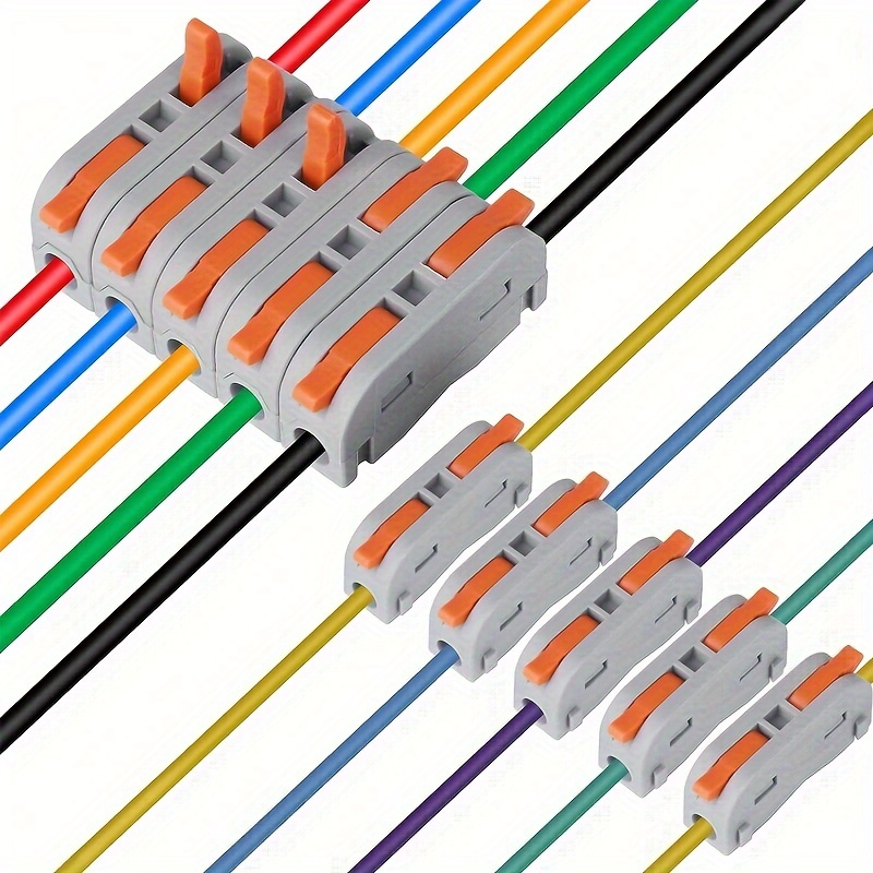 40pcs Connecteur Push-in à double fil avec boucle de verrouillage,  connecteurs de fil basse tension, pas de dénudage de fil