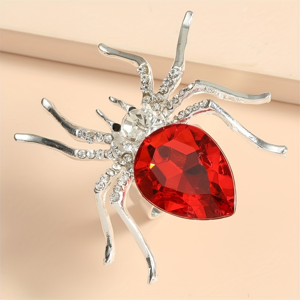 Large Red Spider Brooch Spider Brooch Red Spider Jewelry 