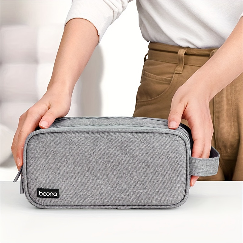 Men's Sleek Travel Organizer for Electronics - Phone, Power Bank & Cable Storage Pouch