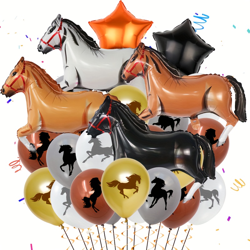 

22pcs Horse Balloon Arch Cowboy Party Decorations,32 Inch Horse Balloon Set,includes Horse Foil Balloons, Latex Balloons, Star Foil Balloons, Suitable For Horse Themed Cowboy Easter Gift