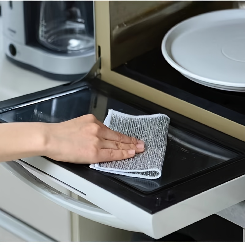 5/10pcs, Dishwashing Cloth, Steel Wire Dishwashing Cloth, Household  Cleaning Cloth, Grid Non-stick Oil, Wiping Cloth, Kitchen Stove Dishwashing  And
