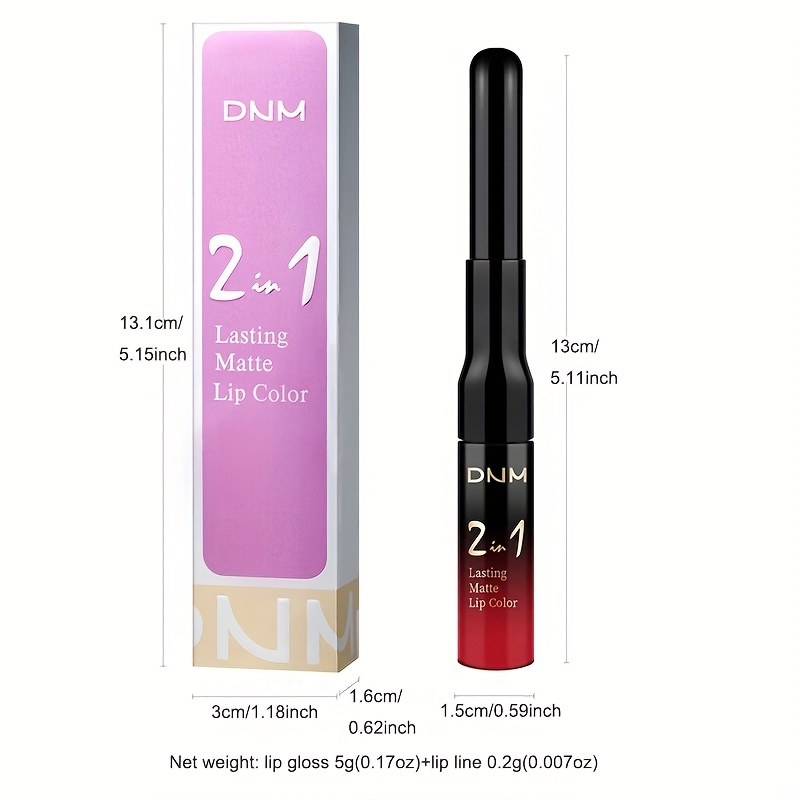 2 In 1 Lip Line Matte Lip Gloss Double Head Lip Stick 12 Colors