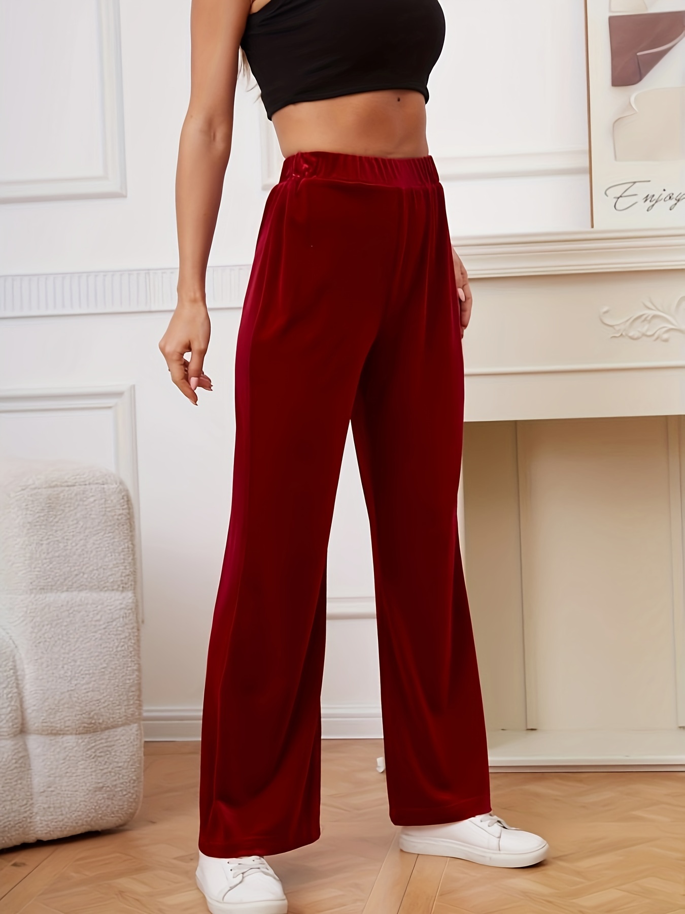 Elastic Waist High Quality Female Casual Women Pants Velvet Pants