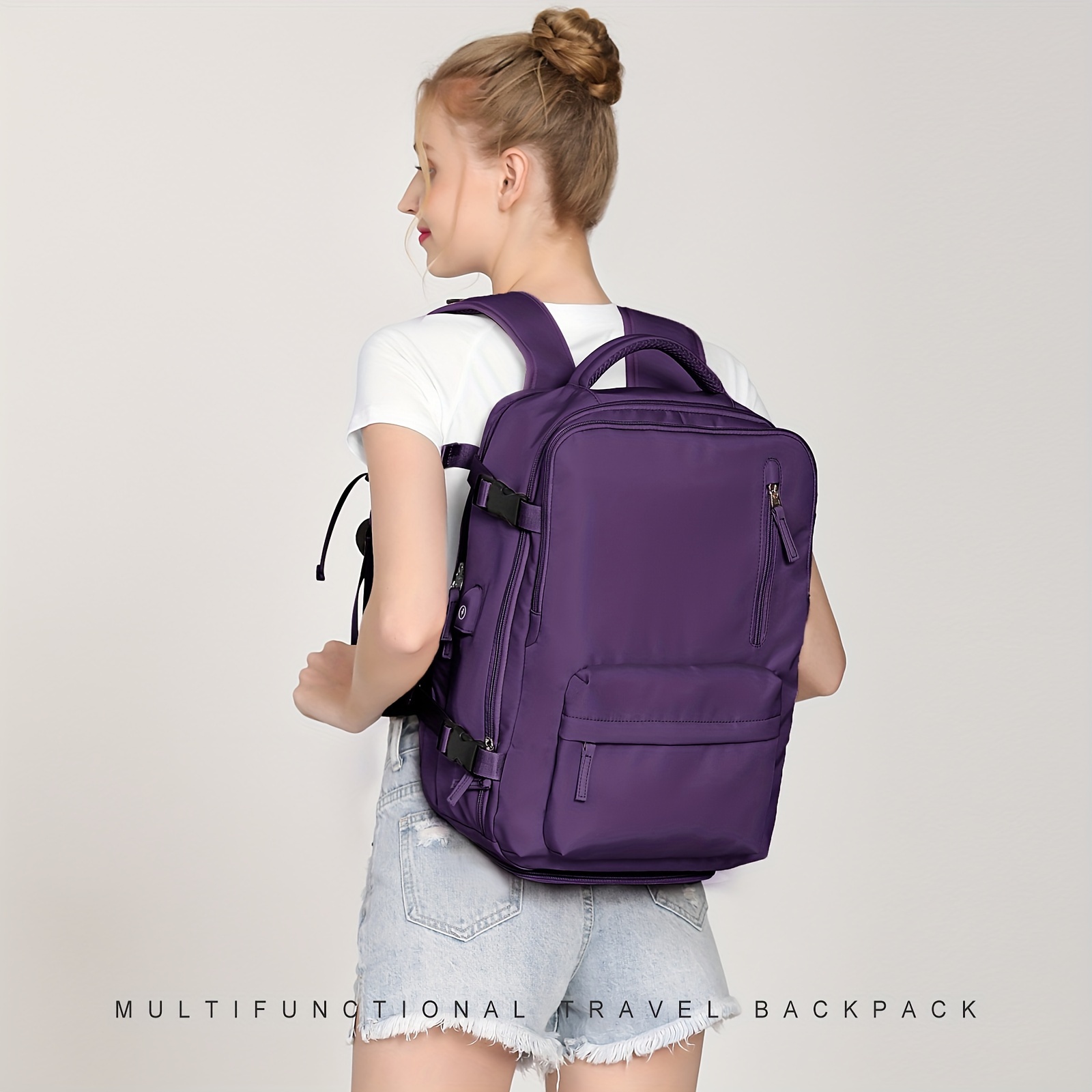 Púrpura mochila multifuncional bolsa de viaje grande capactiy