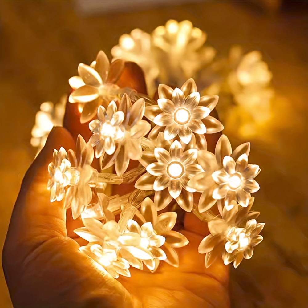 Led Lotus Fairy String Lights Home Garden Decoration Wedding - Temu Canada