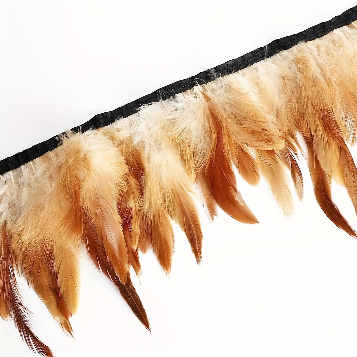 5.5 Yards Length Natural Chicken Rooster Feathers Trims Fringes Plumes  Ribbon DIY Sewing Clothing Wedding Decoration Clothing (1 M*5)