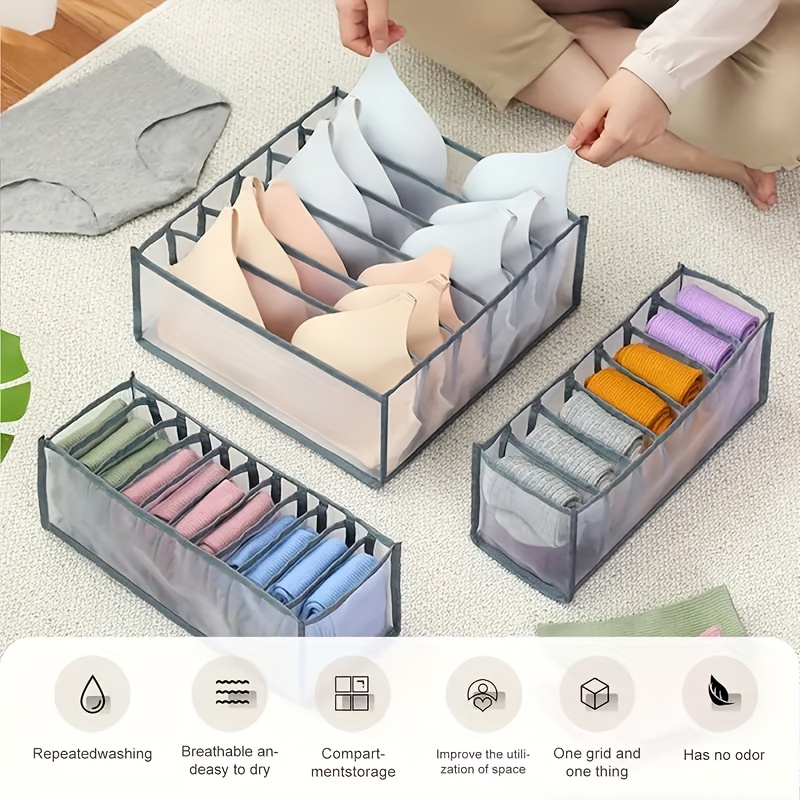 Cheap 6/7/11 Grids Foldable Storage Underwear Storage Box Drawer