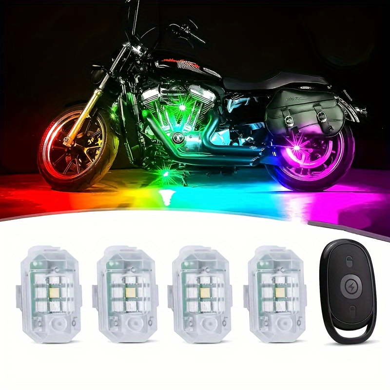 8pcs, Motorradlicht App-Steuerung Musik Sync RGB LED Motorradlicht