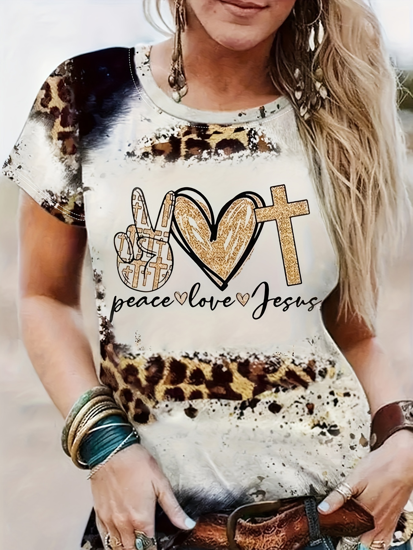 Leopard Heart Cactus Graphic T-Shirt - Envy Stylz Boutique