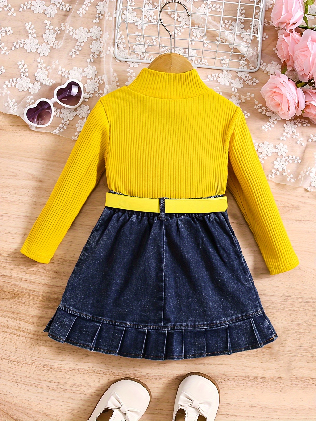 Baby yellow denim clearance skirt